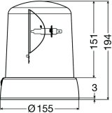 Hella KL 7000 Series 24V Amber Fixed Rotating Beacon thumbnail 3
