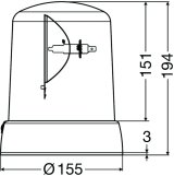 Hella KL 7000 Series 24V Amber Fixed Rotating Beacon thumbnail 7