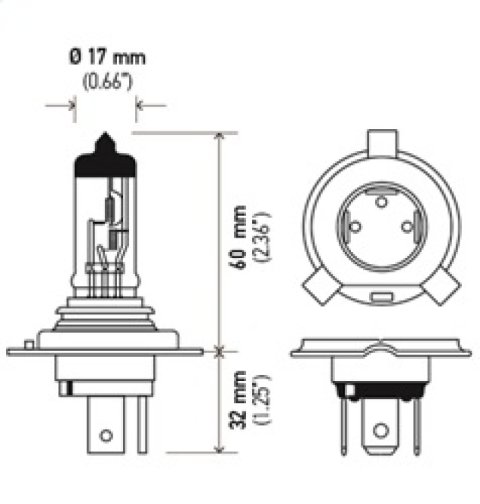 Hella H4 24V 75/70W P43t T4.625 Halogen Bulb thumbnail 5