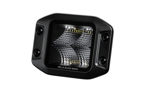 Hella Universal Black Magic 3.2in L.E.D. Cube Kit - Flood Beam (Flush Mount) thumbnail 1