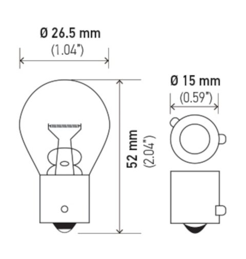 Hella Bulb 7507 12V 21W BAU15s S8 AMBER thumbnail 7