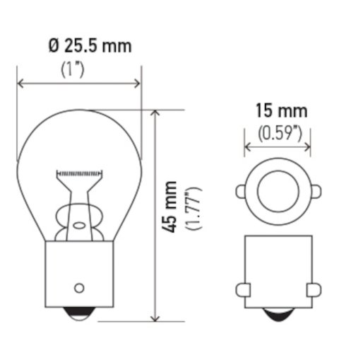 Hella Bulb 93 12V 13W BA15s S8 thumbnail 7