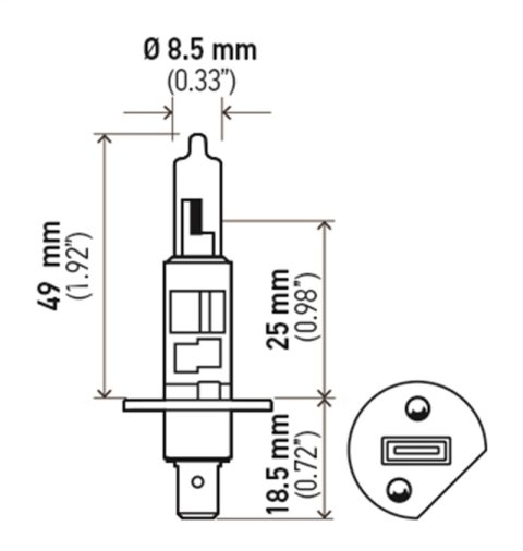Hella Bulb H1 12V 55W P14.5s T2.5 LONGLIFE thumbnail 5