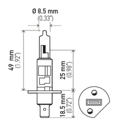 Hella Bulb H1 12V 55W P14.5s T2.5 LONGLIFE thumbnail 8