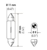 Hella Bulb 6430 24V 3W SV7-8 T2.5 8x29mm thumbnail 3