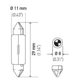 Hella Bulb 6430 24V 3W SV7-8 T2.5 8x29mm thumbnail 7