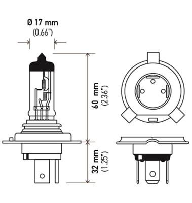 Hella Bulb H4 12V 60/55W P43t T4.625 +50 thumbnail 2