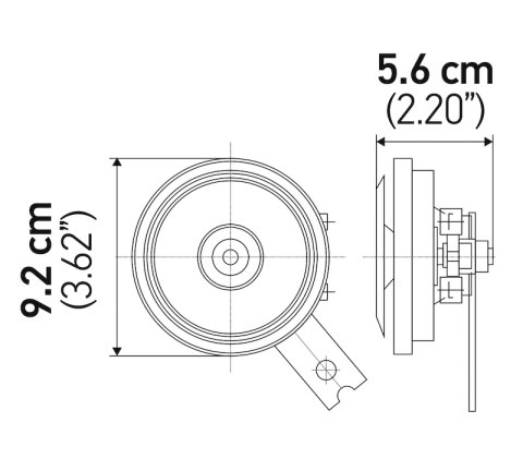 Hella Horn Kit Bx Blk Disc 92Mm 12V Univ thumbnail 7