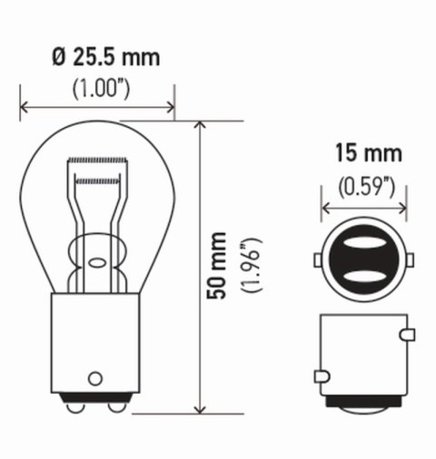 Hella Bulb 1157 12V 27/8W Ba9S S8 (2) thumbnail 6
