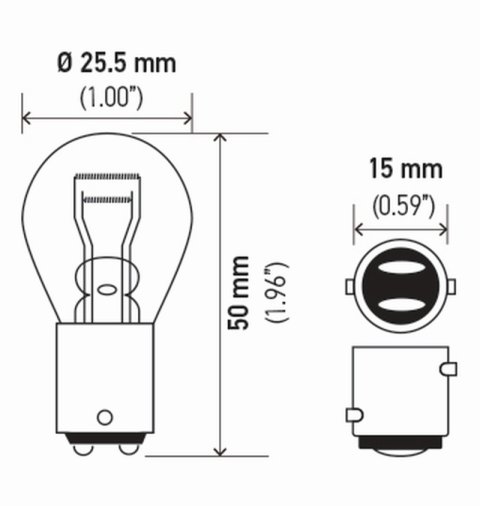 Hella Bulb 1157 12V 27/8W Ba9S S8 (2) thumbnail 7