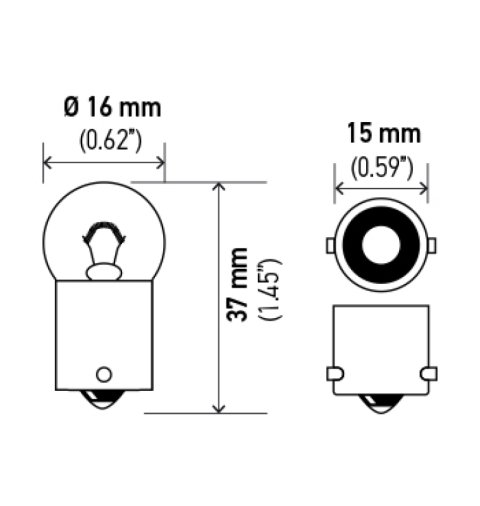 Hella Bulb 67 12V 8W 4Cp Ba15S G6 (2) thumbnail 3