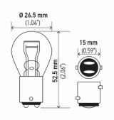 Hella Bulb 7225 12V 21/4W Baz15D S8 (2) thumbnail 7
