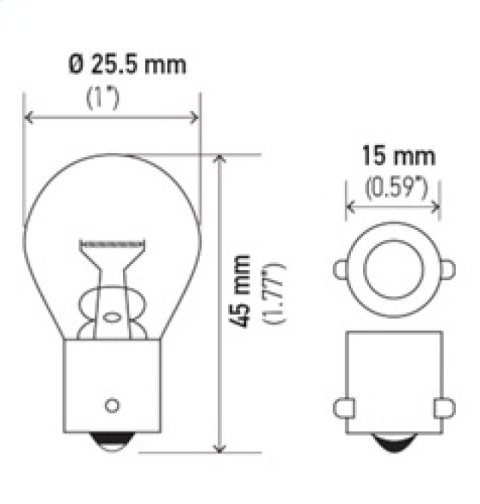 Hella Bulb 7506 12V 21W Ba15S S8 (2) thumbnail 7