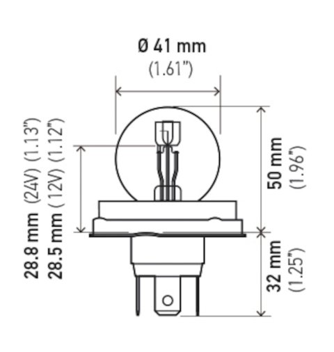Hella Bulb 7951 12V 45/40W P45T S13 R2 thumbnail 1
