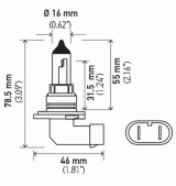 Hella Bulb 9006 12V 55W P22D T4 +50 (2) thumbnail 6