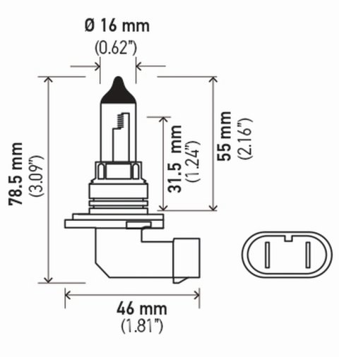 Hella Bulb 9006/Hb4 12V 55W P22D T4 Sb thumbnail 2