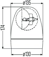 Hella Rotating Beacon H12V Amber Lamp 2Rl thumbnail 3