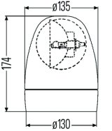 Hella Rotating Beacon H12V Amber Lamp 2Rl thumbnail 6