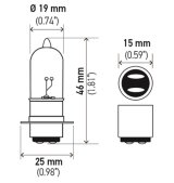 Hella Bulb 3603 12V 25/25W Px15D T6 thumbnail 3