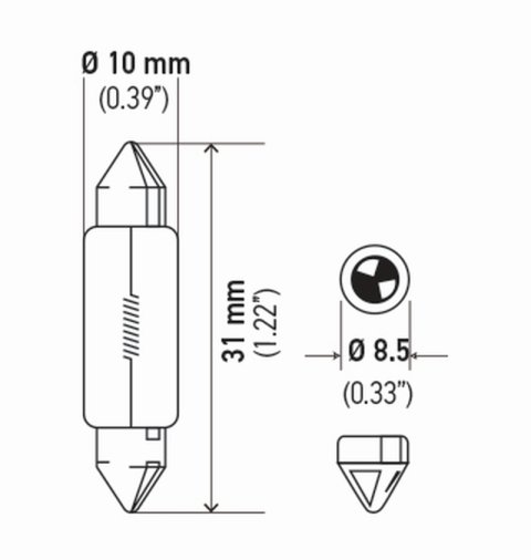 Hella Bulb 3175 12V 10W Sv858 T325 10X31(2) thumbnail 7