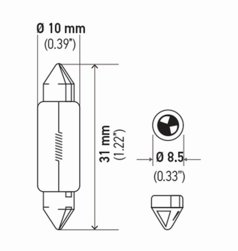 Hella Bulb 3175 12V 10W Sv858 T325 10X31(2) thumbnail 8