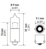 Hella Bulb H20W 12V 20W Ba9S T275 thumbnail 1