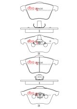 DBA 12-13 Volkswagen Golf R Front RP Performance Brake Pads thumbnail 1