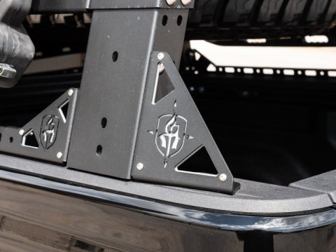 Road Armor 2007+ Toyota Tundra 5-1/2-6ft Bed TRECK Adj Bed Rack w/Brackets/Strap/Rails - Blk (Bundled Kit) thumbnail 2