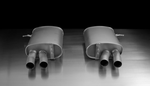 Remus 06-09 BMW 3 Series E92/E93/E90 Axle Back Exhaust w/Black Chrome Tail Pipe Set (1x rms088906 0500LR, 4x rms0006 83CBR)