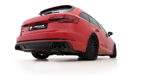 Remus 2016 Audi S4 Quattro Avant 3.0L Axle Back Exhaust w/Center Section/Carbon Tail Pipe Set (Bundled Kit)