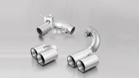 Remus 2012 BMW 3 Series F30/F31 2.0L (B48B20) Axle Back Exhaust w/Front Section/Chrome Tail Pipe Set (Bundled Kit)