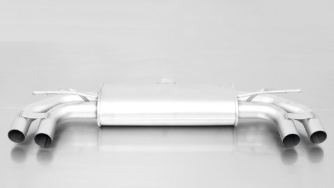 Remus 2013 Volkswagen GTI Mk VII Axle Back Exhaust w/Rear Diffusor/Black Chrome Tail Pipe Set (1x rms955113 1500, 1x rms792303 HES, 4x rms0006 83CBR)