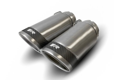 Remus Stainless Steel 84mm Angled w/Carbon Ring Tail Pipe Set (Pair) (2x rms0006 83CSR)
