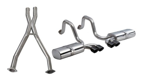 Corsa 97-04 Chevrolet Corvette (C5) 2.5in Sport Cat-Back Exhaust - 4in Black Twin Tips