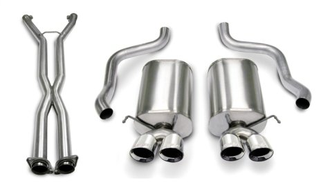 Corsa 06-08 Chevrolet Corvette C6 (A/T) 2.5in Sport Cat-Back Exhaust - 3.5in Black Twin Tips