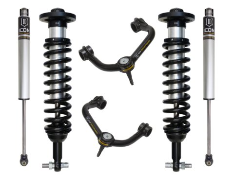 ICON 2015+ Ford F-150 2WD 0-3in Stage 2 Suspension System w/Tubular Uca (1x ico98500DJ, 1x ico91616, 2x ico96518)