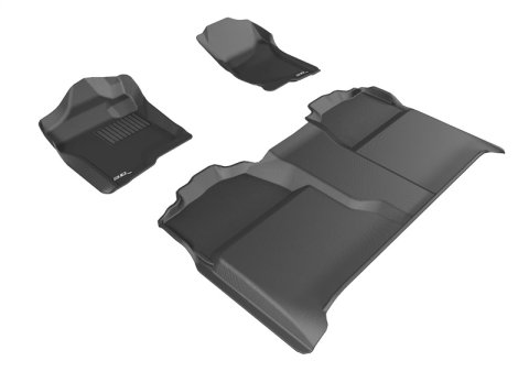3D MAXpider 07-13 GMC Sierra 1500 / 2500 / 3500 Crew Cab Kagu Black Full Set thumbnail 1