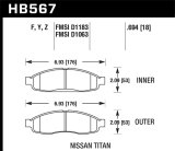 Hawk Performance Talon Brake Rotor and Pad Kits HKC4952.567Y Rotors/Pads, Drilled/Slotted, Black Geomet Coated Rotors, LTS Pads, Front, Infiniti, Nissan, Kit thumbnail 8