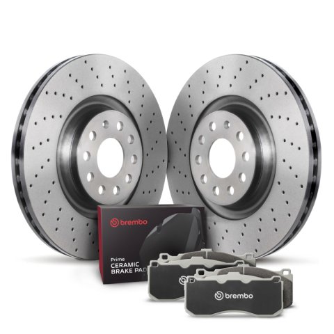 Brembo OE 03-11 Saab 9-3 Rear Disc Brake Kit (2x bre08.9511.1X, 1x breP59042N) thumbnail 1