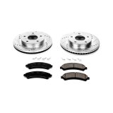 PowerStop Z23 Evolution Sport Brake Upgrade Kits K2005 Rotors/Pads, Cross-Drilled/Slotted, Iron, Zinc Dichromate Plated, Front/Rear, Chevy, GMC, Kit thumbnail 4