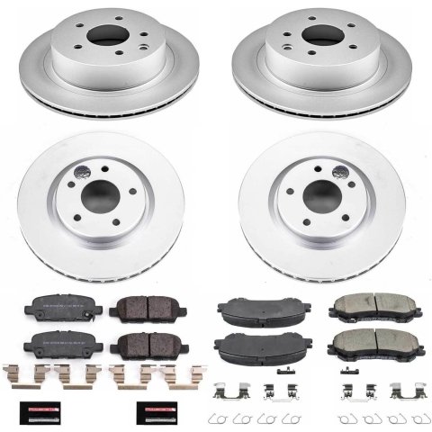 Power Stop 14-19 Nissan Rogue Front & Rear Z17 Evolution Geomet Coated Brake Kit (1x psbCRK7036, 1x psbCRK6761)