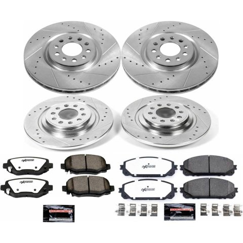 PowerStop Z36 Truck and Tow Brake Upgrade Kits for 2016-2023 CHEROKEE - K7415-36 Pads Rotors, Tow, Cross-Drilled/Slotted Surface, Iron, Zinc Plated, 12.990 in./12.600 in. Diameter, Carbon Fiber Ceramic Pads, Kit thumbnail 4