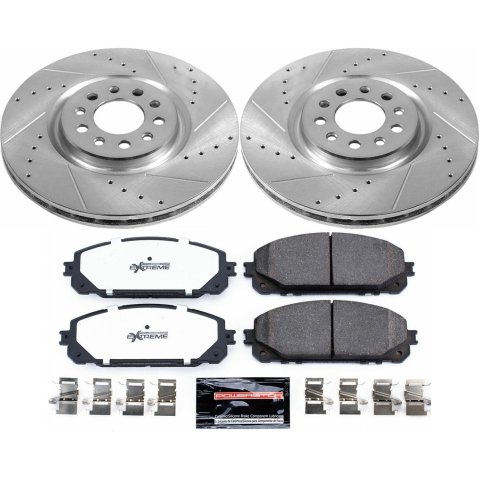 PowerStop Z36 Truck and Tow Brake Upgrade Kits for 2016-2023 CHEROKEE - K7415-36 Pads Rotors, Tow, Cross-Drilled/Slotted Surface, Iron, Zinc Plated, 12.990 in./12.600 in. Diameter, Carbon Fiber Ceramic Pads, Kit thumbnail 5