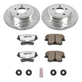 PowerStop Z26 Street Warrior Brake Upgrade Kits K1715-26 Rotors/Pads, Drilled/Slotted, Iron, Zinc Plated, Vented Front/Solid Rear, Warrior, Chrysler, Dodge, Kit thumbnail 4