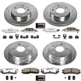 PowerStop Z26 Street Warrior Brake Upgrade Kits for 1999-2004 ALERO, 1999-2005 GRAND AM - K1552-26 Rotors/Pads, Drilled/Slotted, Iron, Zinc Dichromate Plated, Front/Rear, Oldsmobile, Pontiac, Kit thumbnail 3