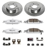PowerStop Z26 Street Warrior Brake Upgrade Kits for 1999-2004 ALERO, 1999-2005 GRAND AM - K1552-26 Rotors/Pads, Drilled/Slotted, Iron, Zinc Dichromate Plated, Front/Rear, Oldsmobile, Pontiac, Kit thumbnail 4