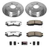 PowerStop Z26 Street Warrior Brake Upgrade Kits for 1999-2004 ALERO, 1999-2005 GRAND AM - K1552-26 Rotors/Pads, Drilled/Slotted, Iron, Zinc Dichromate Plated, Front/Rear, Oldsmobile, Pontiac, Kit thumbnail 5