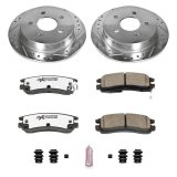PowerStop Z26 Street Warrior Brake Upgrade Kits for 1999-2004 ALERO, 1999-2005 GRAND AM - K1552-26 Rotors/Pads, Drilled/Slotted, Iron, Zinc Dichromate Plated, Front/Rear, Oldsmobile, Pontiac, Kit thumbnail 7