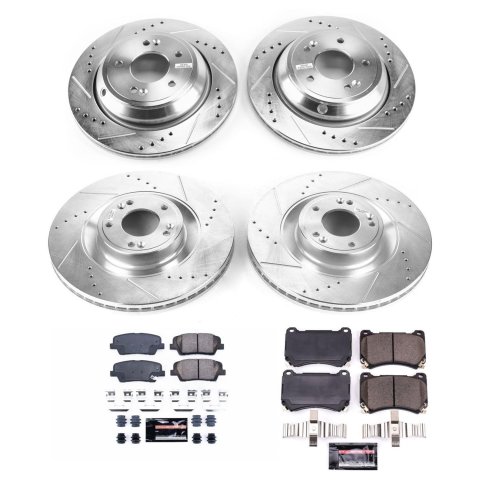 Power Stop 2011 Hyundai Equus Front & Rear Z23 Evolution Sport Brake Kit (1x psbK7341, 1x psbK5928) thumbnail 2