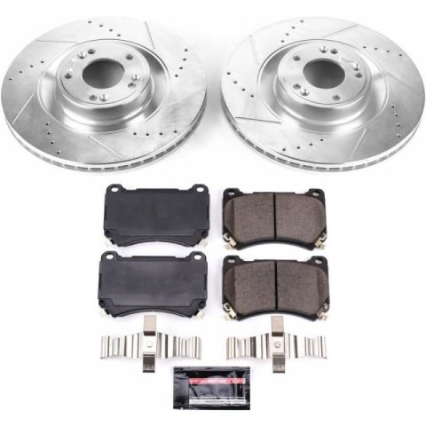 Power Stop 2011 Hyundai Equus Front & Rear Z23 Evolution Sport Brake Kit (1x psbK7341, 1x psbK5928) thumbnail 4